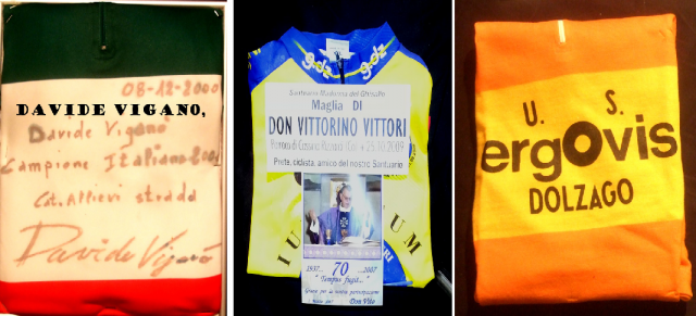 maglie donate al Santuario della Madonna del Ghisallo